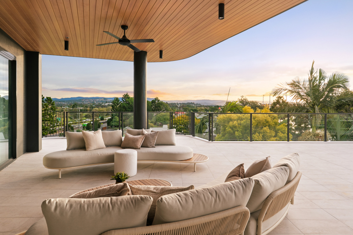 KOKOMO completed project, with the interior living space opening directly to the terrace.